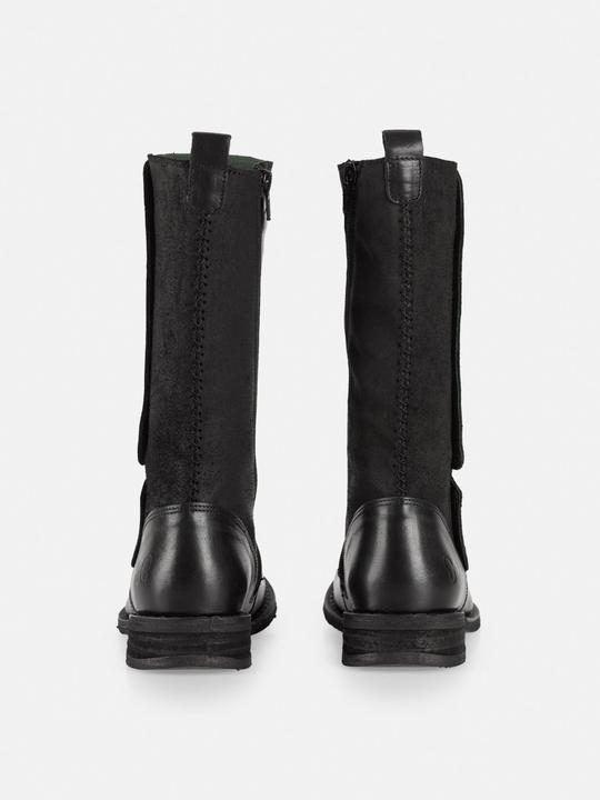 Actual product image Felmini GREDO D896 biker boots made from a mixture of leather and suede in black, with metal buttons and (40)