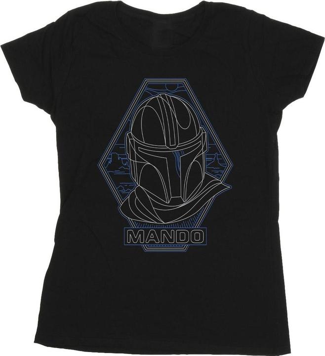 Star Wars The Mandalorian Outline Helm Diamond TShirt (S)