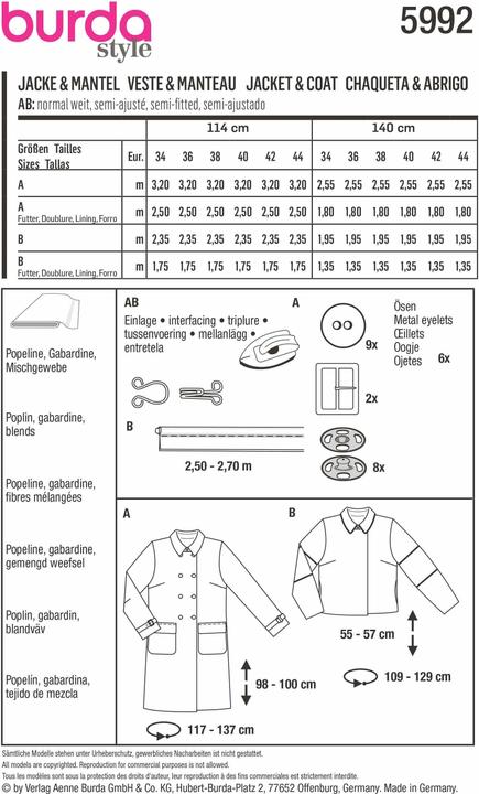 Image du produit Patrons Veste & manteau - double boutonnage