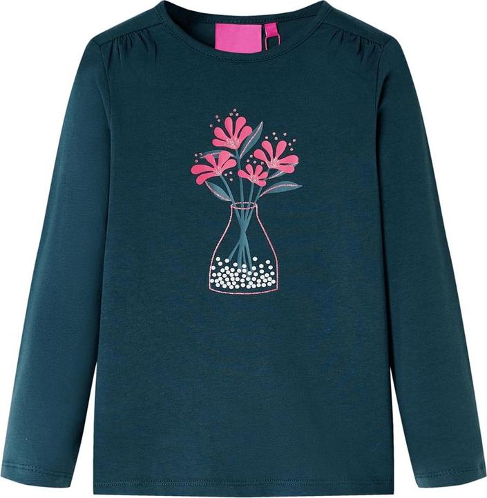 VidaXL Kinder-Langarmshirt Dunkelgrün 116,Material: 95 (116)
