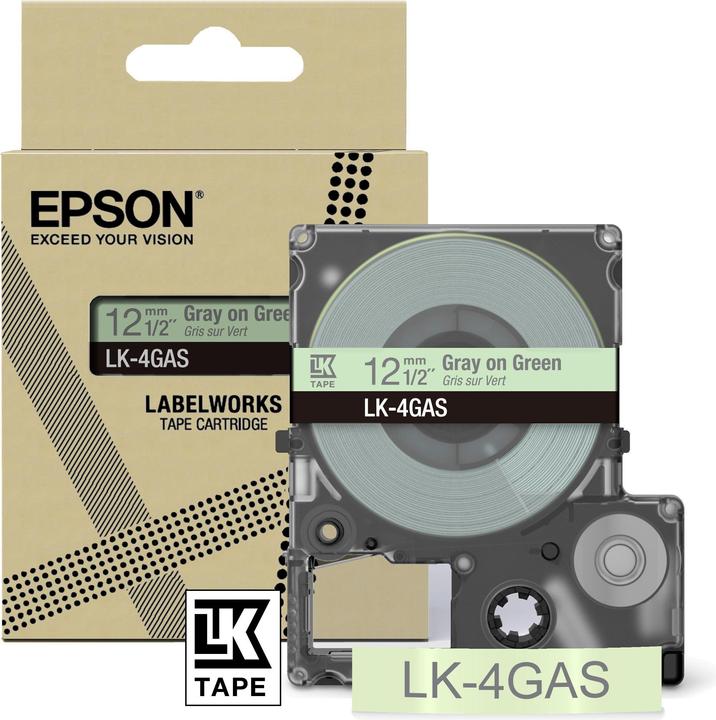 Epson Soft Green/Gray 12mm LK-4GAS (1.20 cm, Grün, Grau)