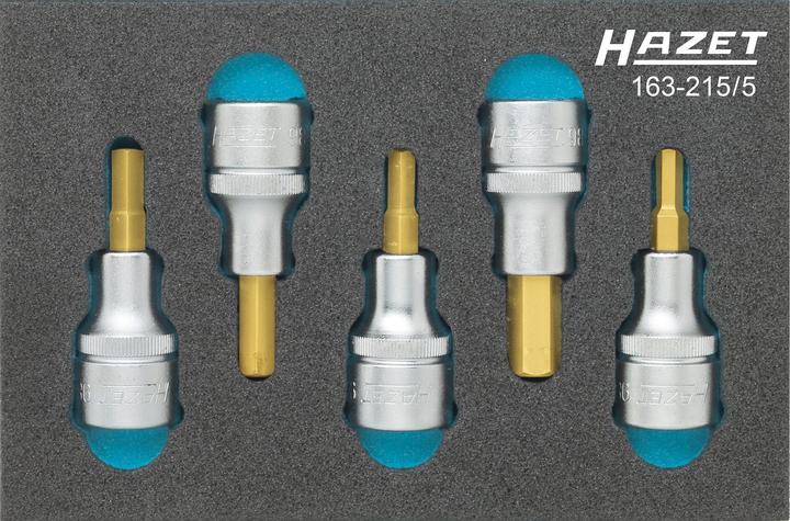 Produktbild HAZET Schraubendreher-Steckschlüsseleinsatz Satz 163-215/5 ∙ Vierkant12,5 mm (1/2 Zoll) ∙ Innen Sec…