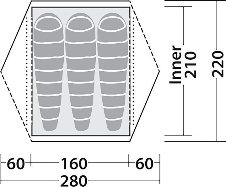Actual product image Robens Aster 3 Pro (Dome tent, 2.90 kg, 3 persons)