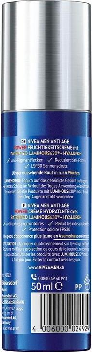 Actual product image NIVEA MEN Men Anti-Age Power (50 ml, 24h cream, SPF 30)