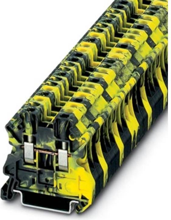 Actual product image Phoenix Contact UT 2,5-FE 3245121 Feed-through terminal block Number of poles: 2 0.14 mm² 4 mm² Black-Yellow 50 pcs.
