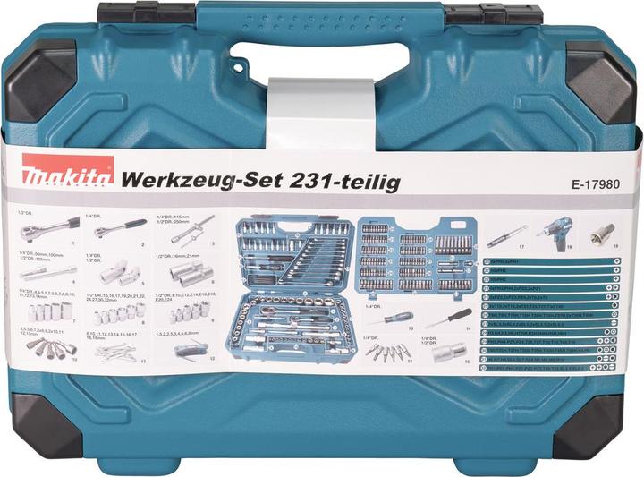 Immagine prodotto Makita Set di attrezzi manuali (231 pezzi)