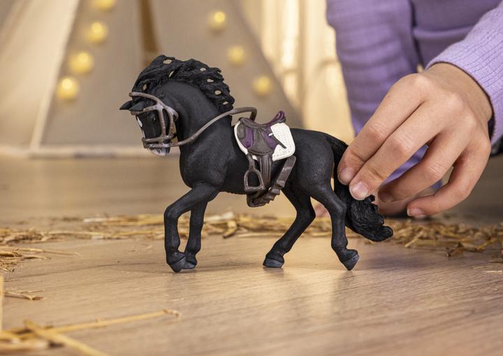 Actual product image Schleich Pura Raza Espanola stallion with saddle and bridle