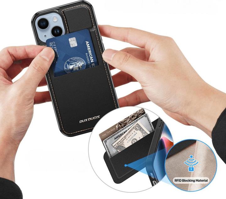 Immagine prodotto Dux Ducis Custodia a portafoglio 3in1 con supporto per iPhone 15 MagSafe RFID Blocking Rafi Mag - Ne (Apple iPhone 15)