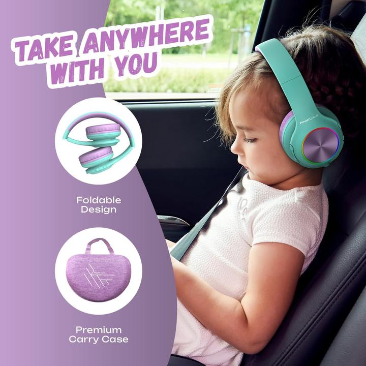 Actual product image PowerLocus Wireless Headphones for kids PLED (blue&purple)