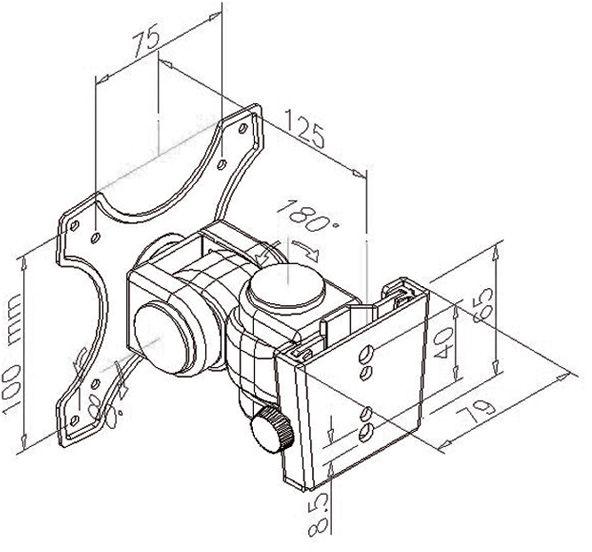 Immagine prodotto Rs Pro Kit di montaggio a parete per monitor LCD/TV, 2 giunti (Muro)