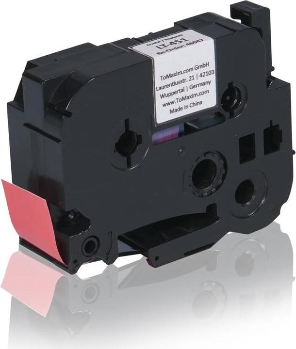 Brother TZE451 P-Touch Farbband schwarz auf rot Laminat 24mm x 8m Kompatibel, passend für (2.40 cm, Schwarz)
