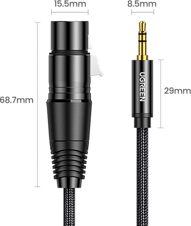 Actual product image Ugreen 3.5mm AUX - XLR (1 m, XLR, 3.5mm jack (AUX))