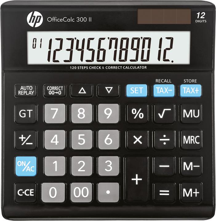 Actual product image HP OfficeCalc 300 II desktop calculator black (Solar cells, Batteries)