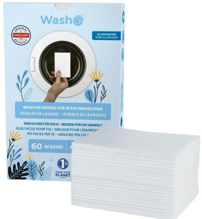 Actual product image Washo Washing strips (60 Washing cycles, Washcloths)