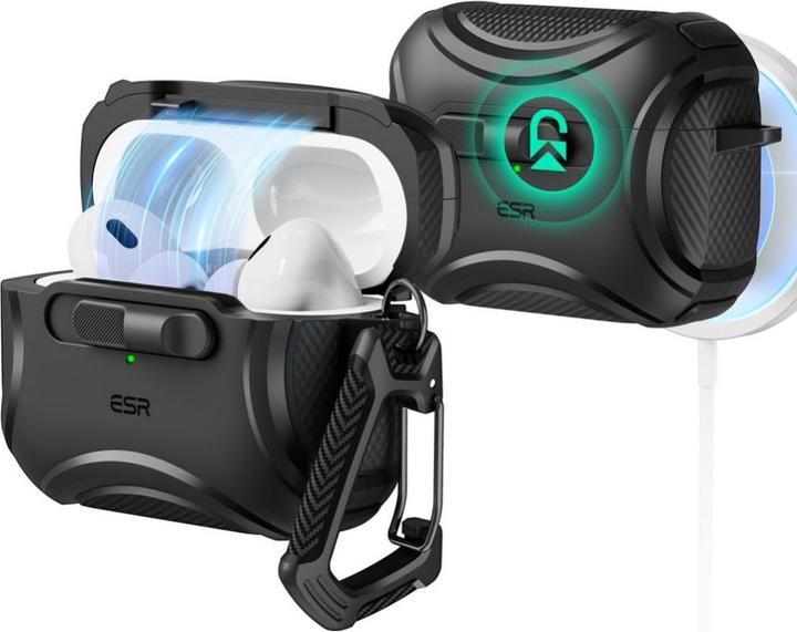 ESR Cyber Flicklock Halolock MagSafe Case for Airpods Pro 1 / 2 - Black (Headphone bag)