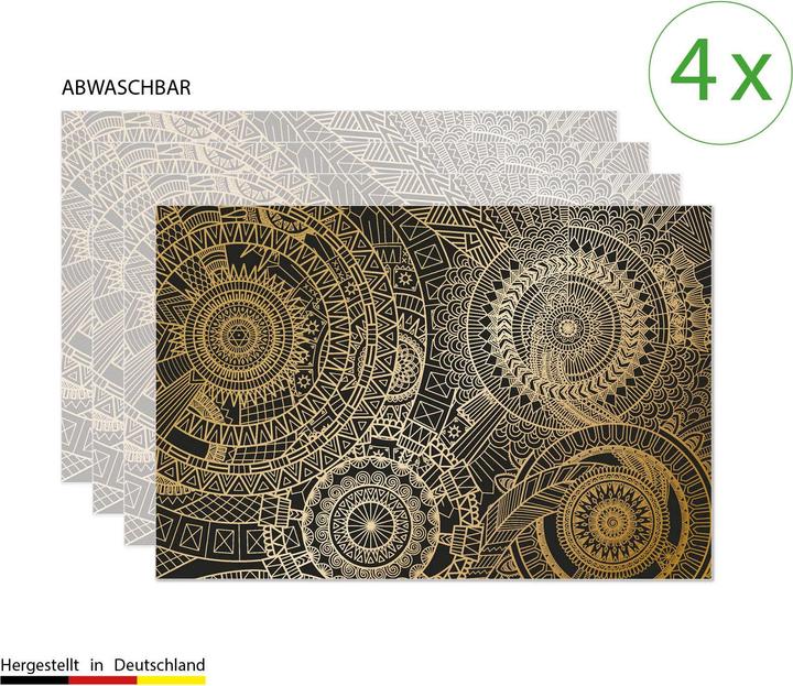 Produktbild CoverYourDesk Tischset Mandala gold-schwarz