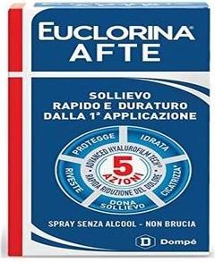 Actual product image Dompé Euclorina Aphthae Spray 5 Actions Alcohol-Free Non-Burning 15ml (Spray, 15 ml)
