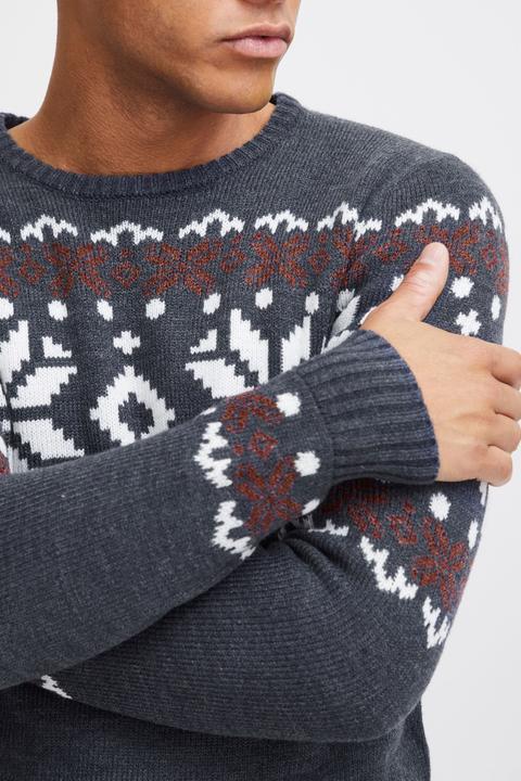 Image du produit Solid Norwig Pull En Grosse Maille Pull-Over Tricot Pour Homme Avec Encolure Rond (M)