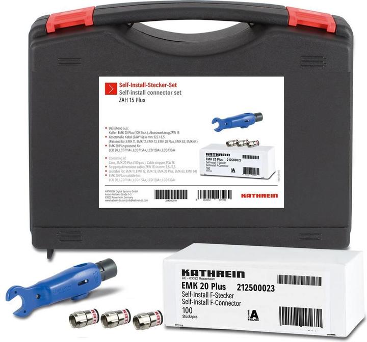 Image du produit Kathrein Kit de connecteurs SelfInstall ZAH 15 PLUS Boîte plastique, 100x EMK 20 et ZAW 16 (Cordes)