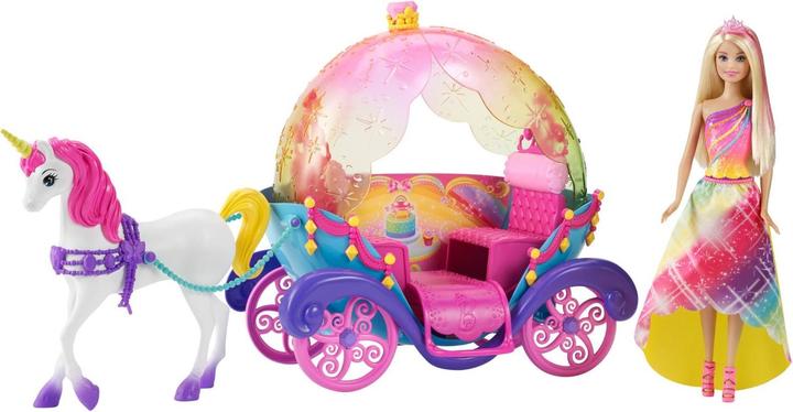 Produktbild Barbie Regenbogen Prinzessin, Einhorn und Kutsche