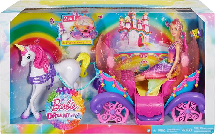 Produktbild Barbie Regenbogen Prinzessin, Einhorn und Kutsche