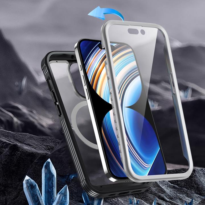 Produktbild Ueli Express 2 in 1 iPhone 15 Hybrid MagSafe Hülle mit Panzerglas Display Schutz (Apple iPhone 15)