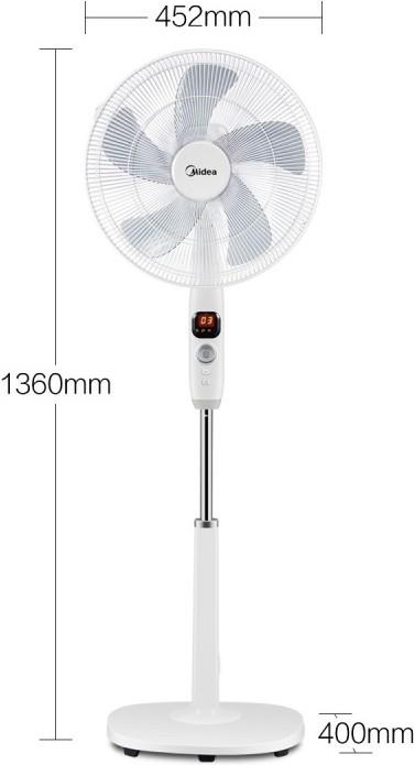 Productafbeelding Midea FS40-16CR witte afstandsbediening, 12 uur timer, zeer stil 27dB (65 dB)