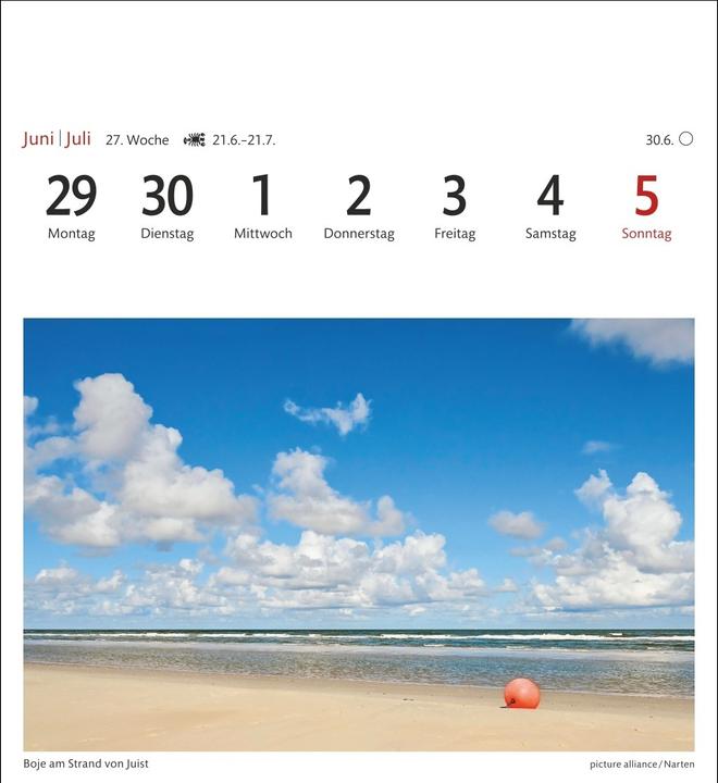 Produktbild Nordseeküste Sehnsuchtskalender 2026 - Wochenkalender mit 53 Postkarten (Harter Einband, Deutsch)