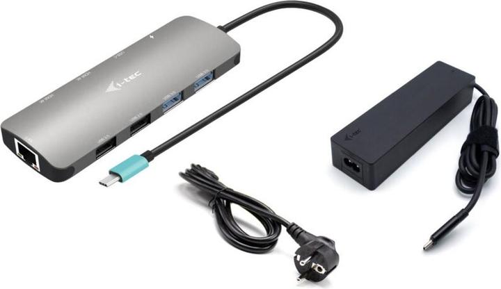 i-tec USB-C metalen nano-dock 2x HDMI 1x GLAN 2x USB 3.2 2x USB 2.0 1x USB-C 3.2 Gen.1 Data 1x USB-C 1 (USB-C, 2 Havens)