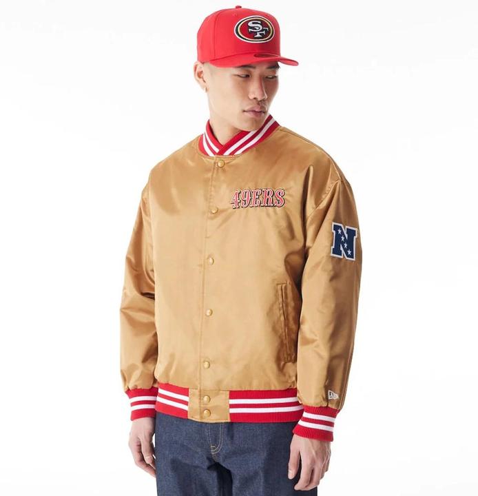 Actual product image New Era Varsity Satin Bomber Jacket San Francisco 49ers - XL (XL)