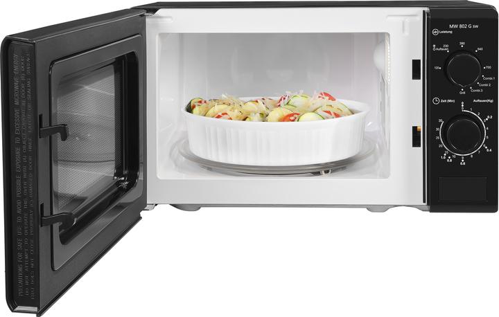 Produktbild Exquisit MW802G schwarz, mit Grillfunktion (20 l)