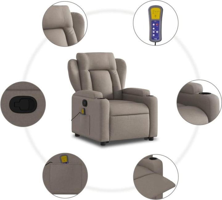 Image du produit VidaXL Fauteuil de massage avec releveur Tissu