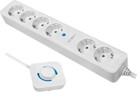 Image du produit LogiLink Bloc multiprise,6xCEE 7/3,avec interrupteur au pied,1,5 (6 x, CEE, 1.50 m)