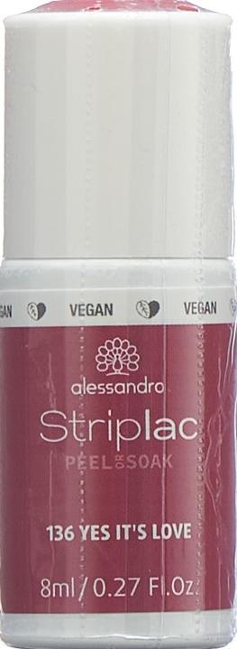 Produktbild Alessandro Striplac Peel or Soak Yes it's love 8 ml (Altrosa, Rosa, Abziehbarer Nagellack)
