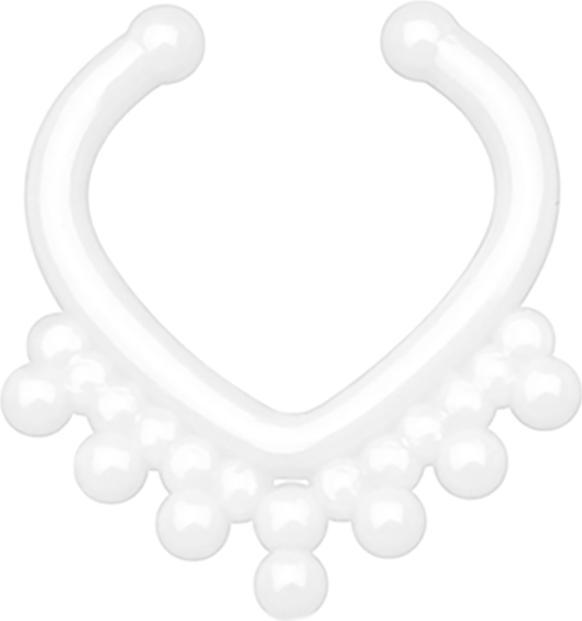 Star Piercing Fake Septum mit Kugel in Dreiecksform weiss