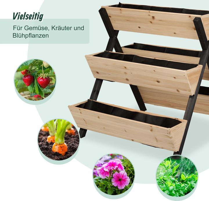 Produktbild Relaxdays Vertikalbeet mit 5 Kästen