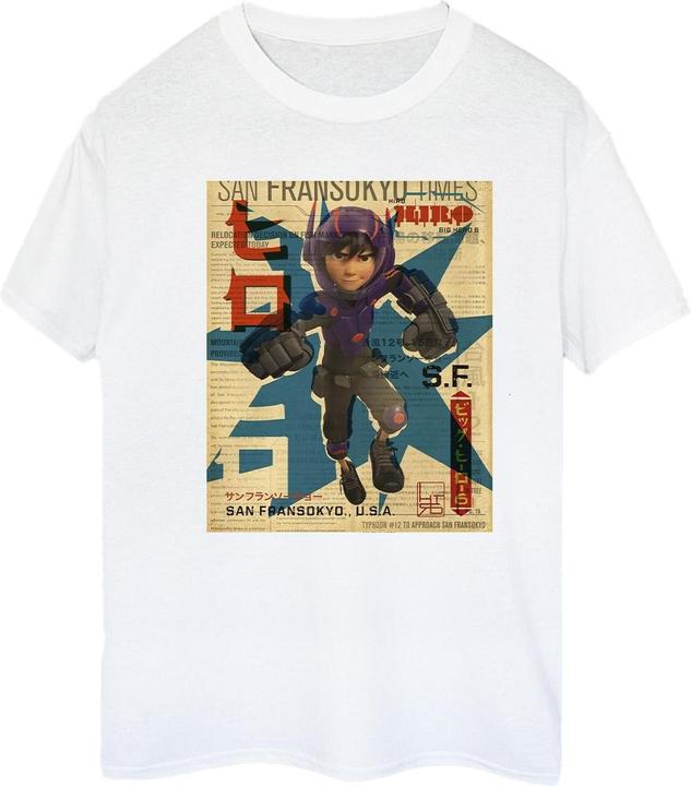 Disney Big Hero 6 Baymax Hiro Newspaper TShirt (M)