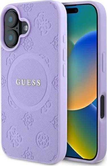 Produktbild Guess GUHMP16MPSAPSMEU iPhone 16 Plus 6.7" fioletowy/purple hardcase Saffiano Peony Classic Logo