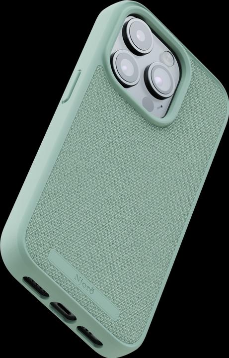 Produktbild Njord Hard-Cover Fabric MagSafe Case Turquoise (Apple iPhone 15 Pro)