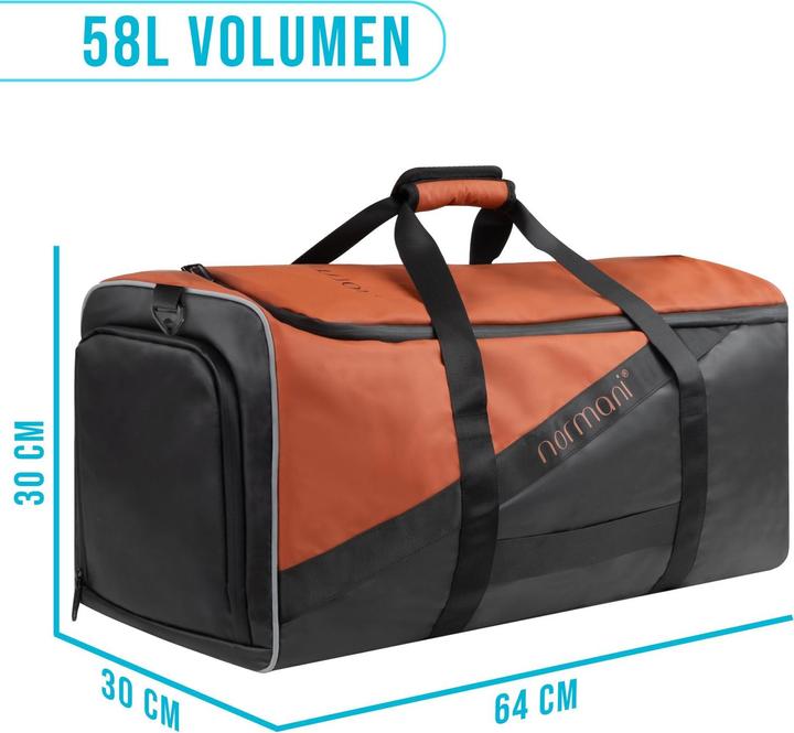 Image du produit Normani Sac de sport avec fonction sac à dos 58 l avec ceinture - 9277 (58 l)