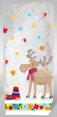 Produktbild Ursus Weihnachtsbeutel Elche 23.5 cm (Geschenktüte, 10 x)