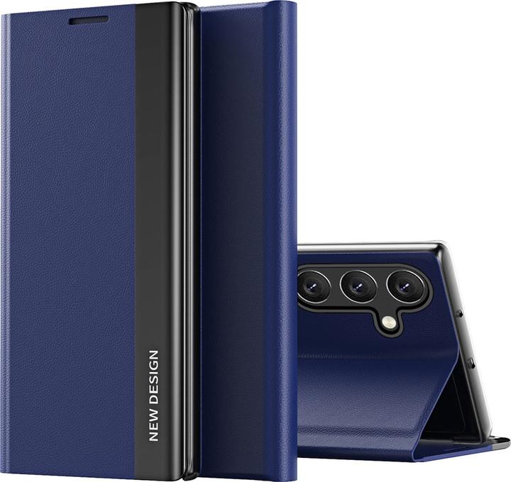 Produktbild Hurtel Sleep Case Pro Hülle für Samsung Galaxy S25+ mit Klappe und Ständer – blau (Samsung Galaxy S25+)