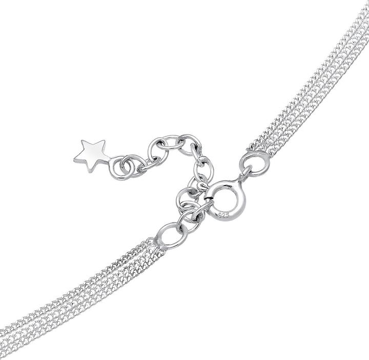 Immagine prodotto Elli Collana Strato Luna Stella Cristalli Argento 925 (Argento 925, Cristallo di vetro, 40 - 45 cm)