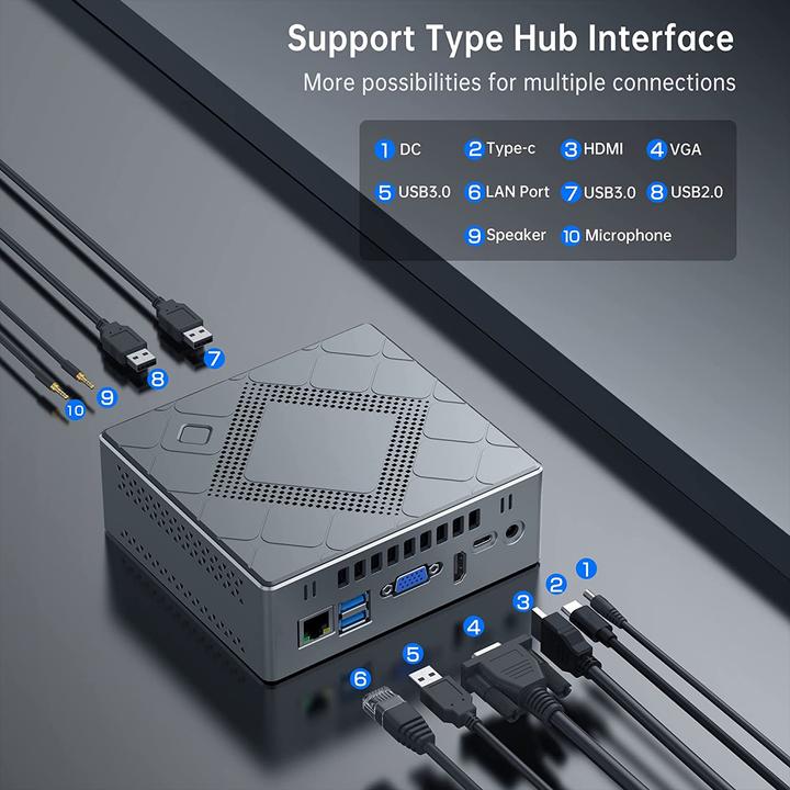 Produktbild NiPoGi Mini PC (i5-8257U, 16GB Ram, 512GB M.2 SSD)