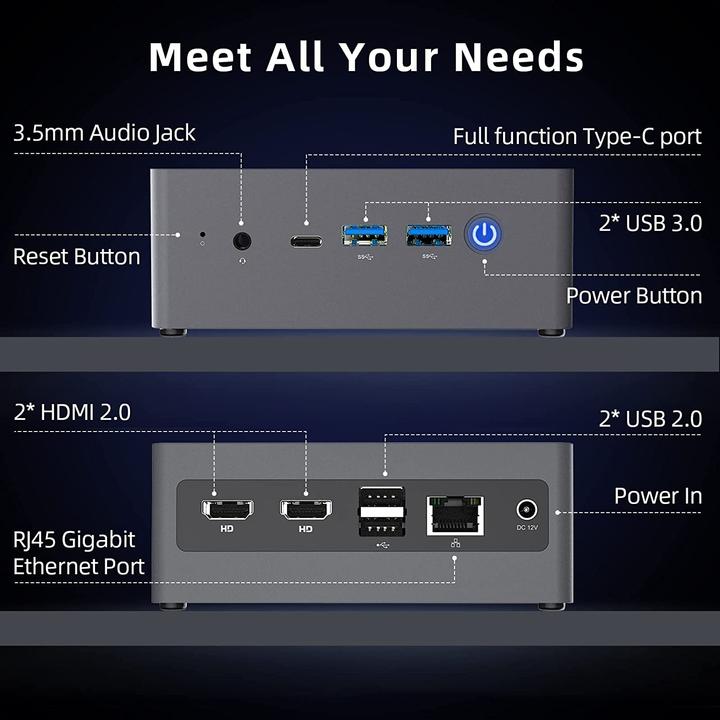 Produktbild Awow Mini PC Win11-Pro (Celeron J4125, 8GB Ram, 128GB M.2)