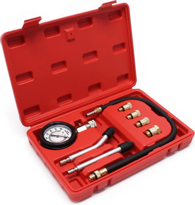 Immagine prodotto Wiltec Misuratore di compressione 0-20 bar per motori a benzina di auto/camion Set di misuratori da 9 pezzi