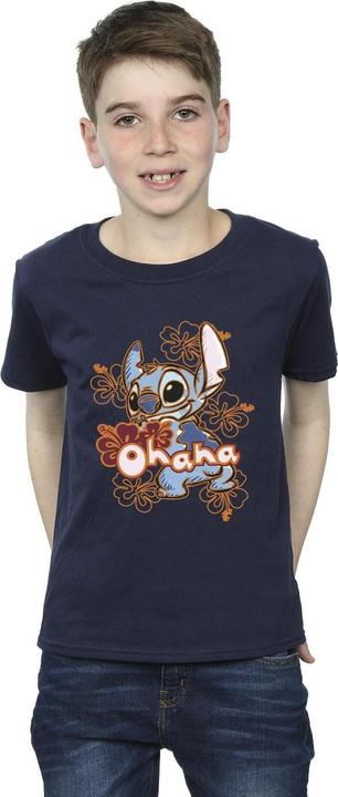 Immagine prodotto Disney Lilo And Stitch Ohana Orange Hibiscus Maglietta Ragazzi (140, 146)