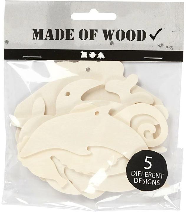 Actual product image Creativ Company Wooden small parts sea animals 5 pieces, Nature
