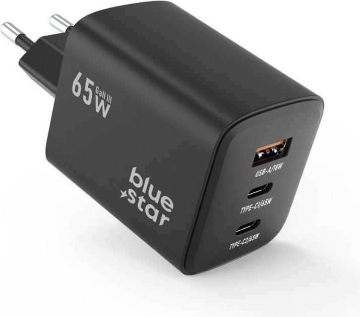 Produktbild Cable Blue Star BLUE STAR travel charger GaN 4A 65W 2 x Type C + USB A PD QC4.0 VT-43 black (65 W)