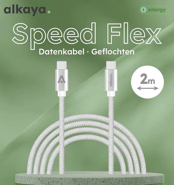 Actual product image Alkaya Speed Flex Kabel USB-C zu USB-C 2 m schwarz (2 m, 60 W)